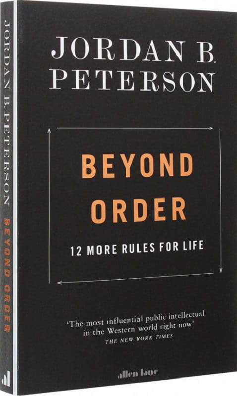 Обложка книги «Beyond Order» Джордана Питерсона, учебное пособие по изучению языка, бренд Sovabooks, изображение на белом фоне.