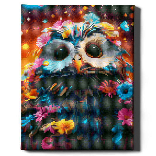 Алмазная мозаика Сова в цветах (30х40)