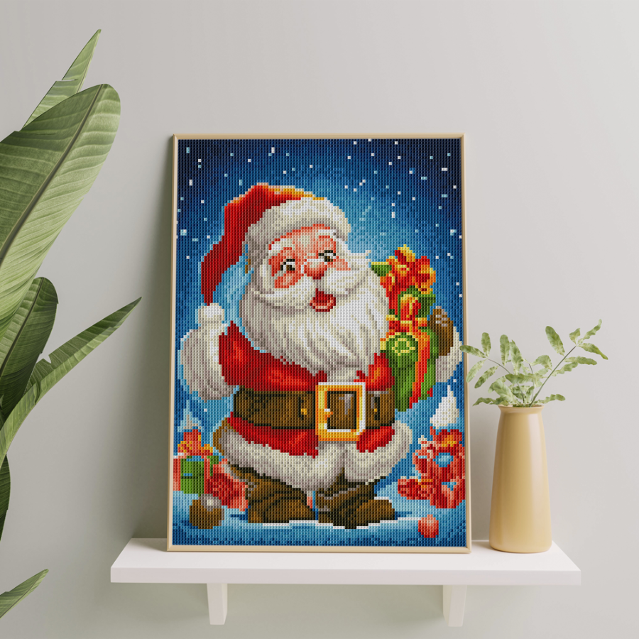 Алмазная мозаика Рождественский Санта-Клаус (30х40)