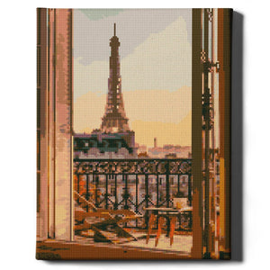Алмазная мозаика Вид на Эйфелеву башню (40х50)