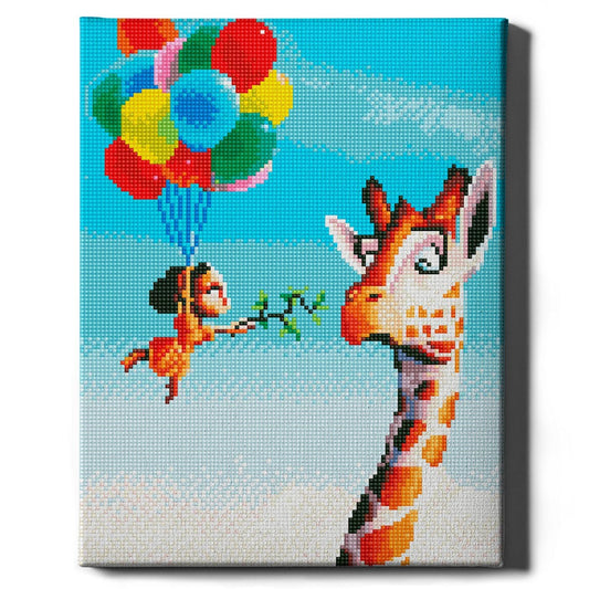 Алмазная мозаика Жираф и девочка (30x40)